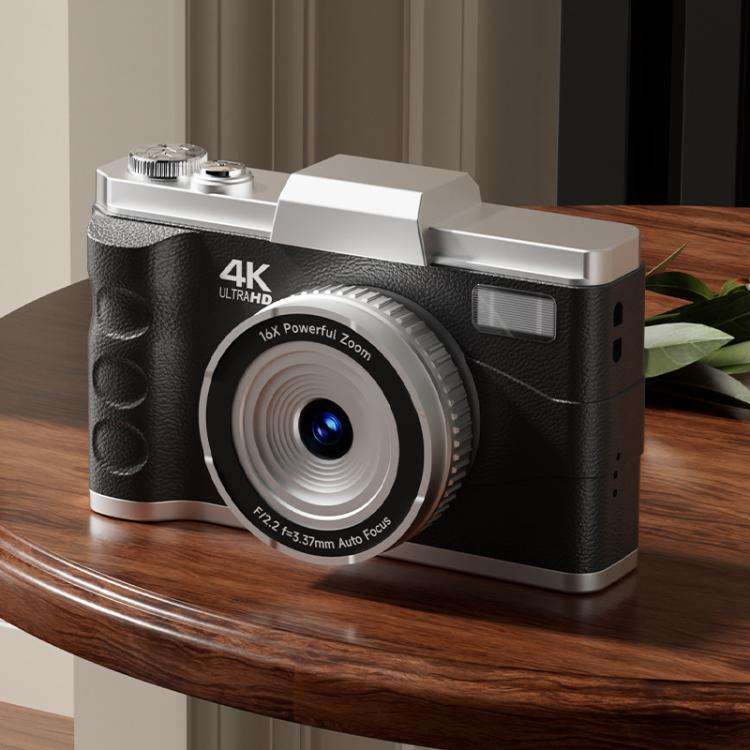 M11 3 Inch 4K Retro HD Camera Student CCD Digital Point-And-Shoot Camera(Black)