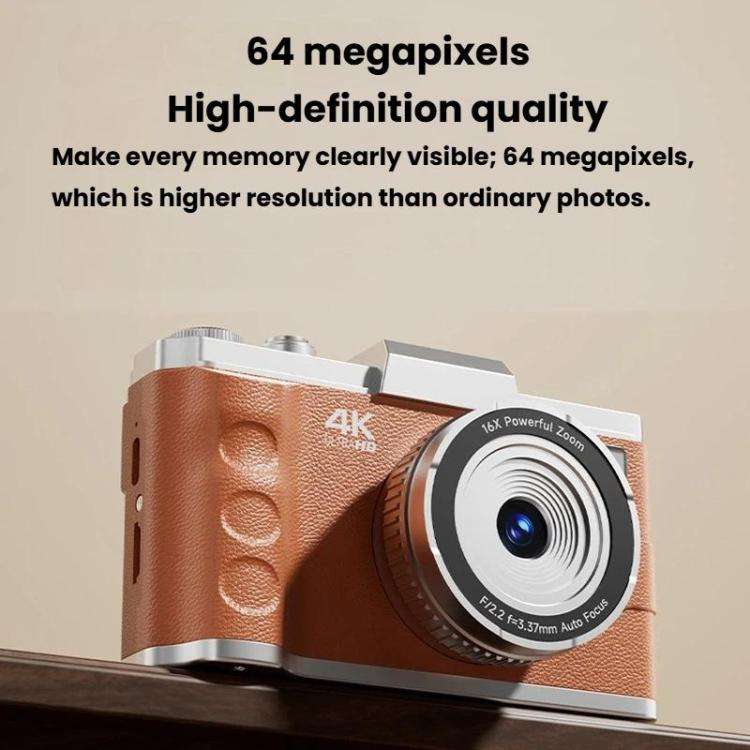 M11 3 Inch 4K Retro HD Camera Student CCD Digital Point-And-Shoot Camera(Black)