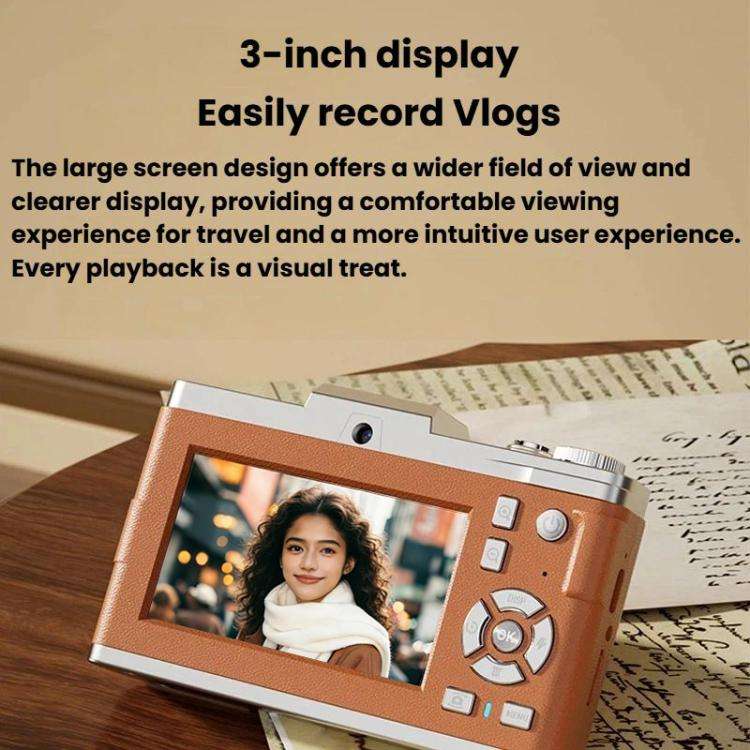 M11 3 Inch 4K Retro HD Camera Student CCD Digital Point-And-Shoot Camera(Black)