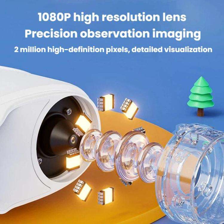 2 Inch IPS Portable Digital Microscope Kids Manual Focus Microscope With Light(Pink)