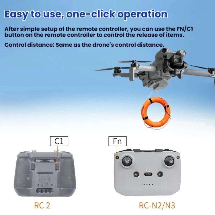 YX Rechargeable Aerial Release For DJI Mini 5 Pro / Mini 4 Pro Payload Dropper Up To 130g(Gray)