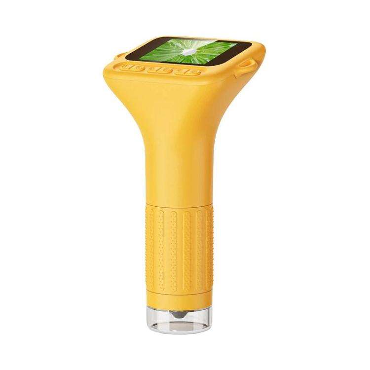 H375 2 Inch IPS Screen Manual Focus Microscope Rechargeable Kids Microscope With Light(Orange)