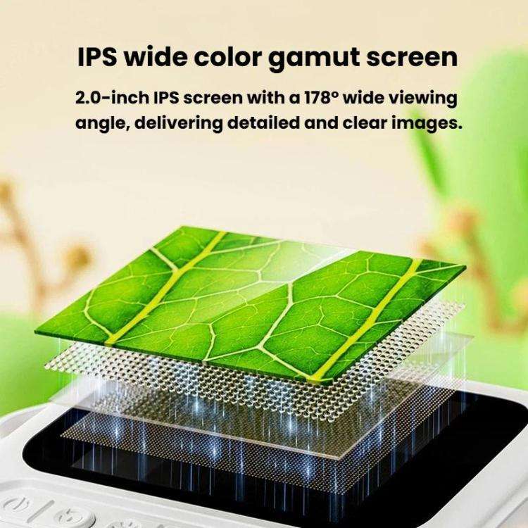 H375 2 Inch IPS Screen Manual Focus Microscope Rechargeable Kids Microscope With Light(White)