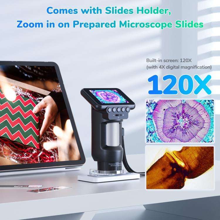H013 2.8 Inch Digital Handheld HD Portable Electronic Microscope Rechargeable Kids Microscope Wit...