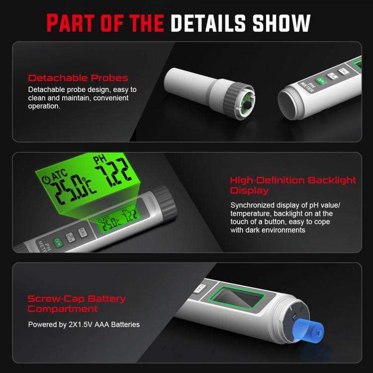 HABOTEST HT630A High-Precision PH Tester Water Quality Analyzer