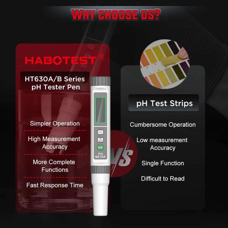 HABOTEST HT630B High-Precision PH Tester Water Quality Analyzer