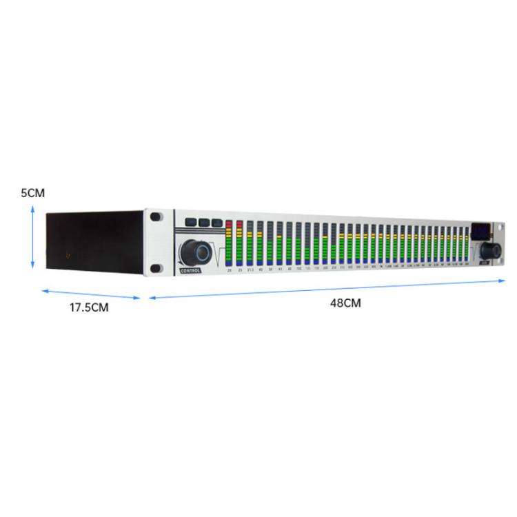 EQ-A31 Digital Equalizer Stage Home Karaoke Noise Reduction Audio Processor UK Plug(Black)