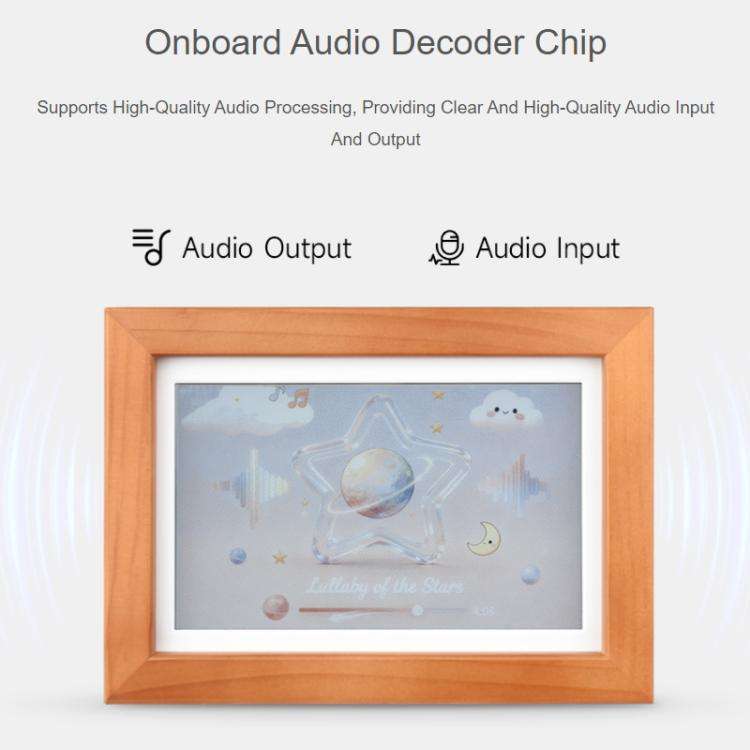 WAVESHARE ESP32-S3 7.3-Inch E6 Full-Color E-Paper Display With Solid Wood Frame 800 × 480 Resolu...