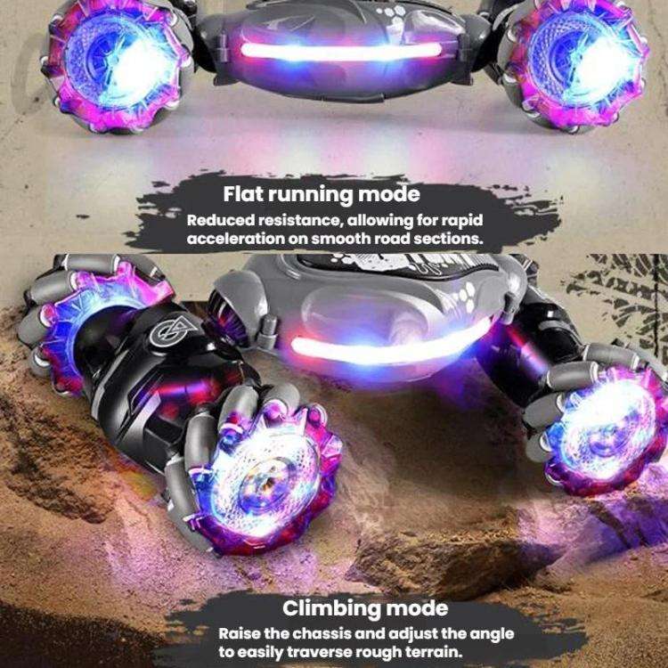 Shockproof Crash-Resistant Stunt Twist Car With Lights Rechargeable Remote Control Toy Car, Spec:...