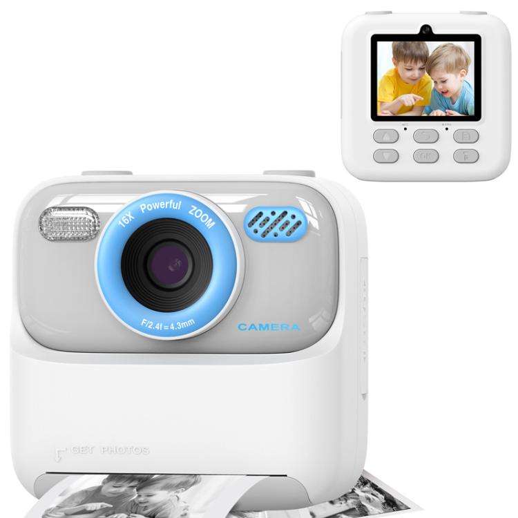 P79 Kids Instant Print Digital Camera Video Recorder Thermal Printing Digital Camera(White)