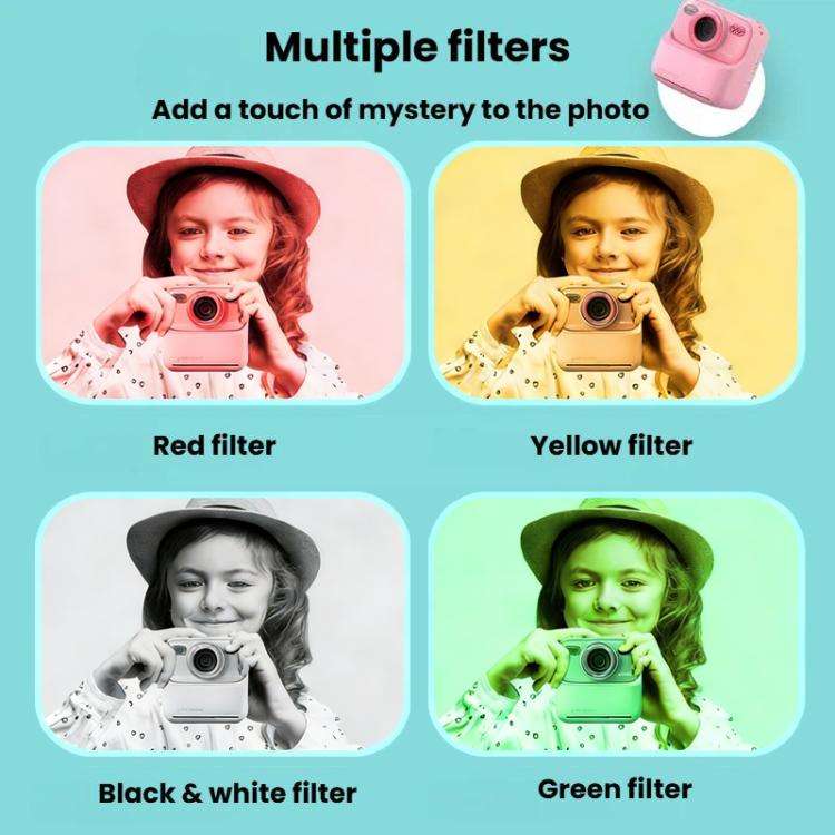 P79 Kids Instant Print Digital Camera Video Recorder Thermal Printing Digital Camera(Pink)
