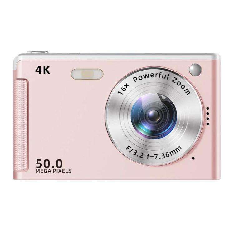 M06 4K HD Digital Camera For Students 16X Zoom Retro CCD Camera(Pink)