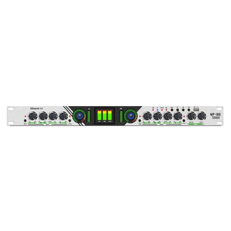 MP-100 Professional Vocal Enhancement Booster Preamp Effects Unit EU Plug(Silver)