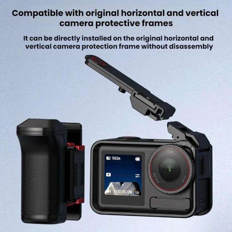 Flymile For DJI Osmo Action 5 Pro / 4 / 3 Camera Cage Handle With Magnetic Quick-Release Base(Wit...