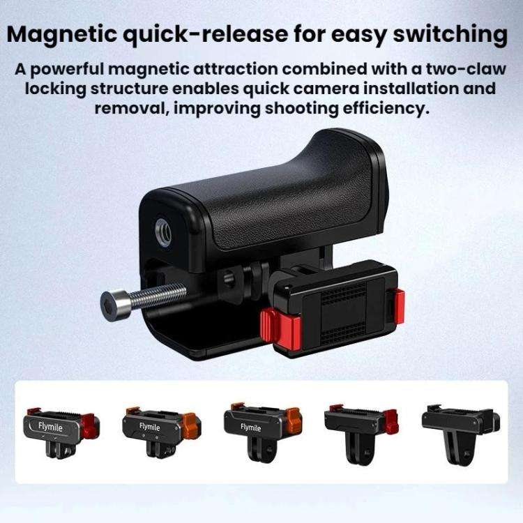 Flymile For DJI Osmo Action 5 Pro / 4 / 3 Camera Cage Handle With Magnetic Quick-Release Base(Wit...