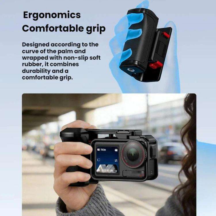 Flymile For DJI Osmo Action 5 Pro / 4 / 3 Camera Cage Handle With Magnetic Quick-Release Base(Wit...