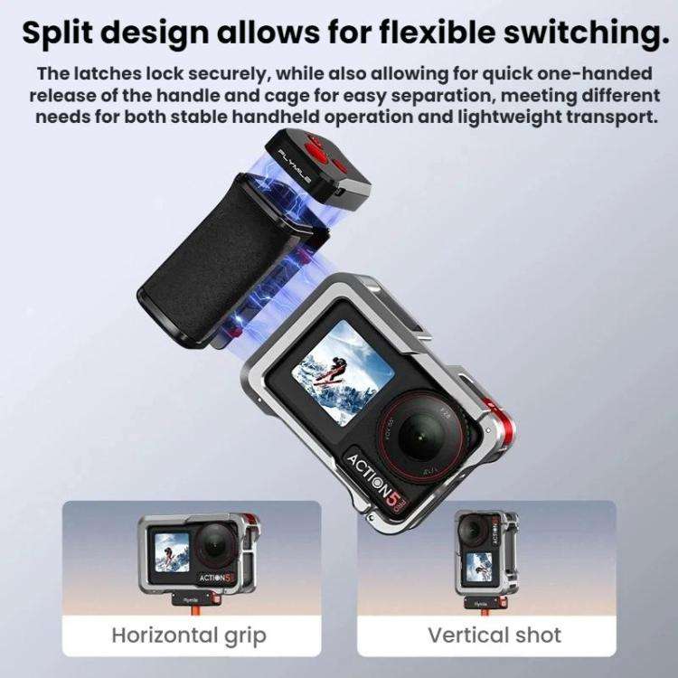 Flymile For DJI Magnetic Quick-Release Action Camera Street Shooting Handle(For Osmo Action 3 / 4...