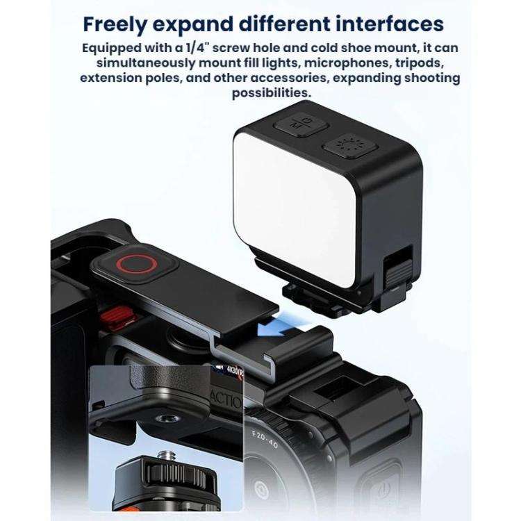 For DJI Osmo Action 6 Flymile Quick-Release Cage Protective Frame Street Photography Handle Kit(B...