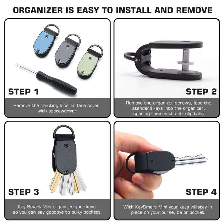 Aluminum Key Organizer Mini Key Holder for 2-6 Keys Compact Design Saves Pocket Space(Army Green)