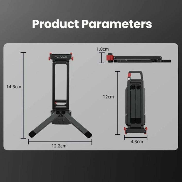 For DJI Osmo Action 3 / 4 / 5 Pro Magnetic Quick-Release Tripod Bracket with Carabiner Clip(Black)