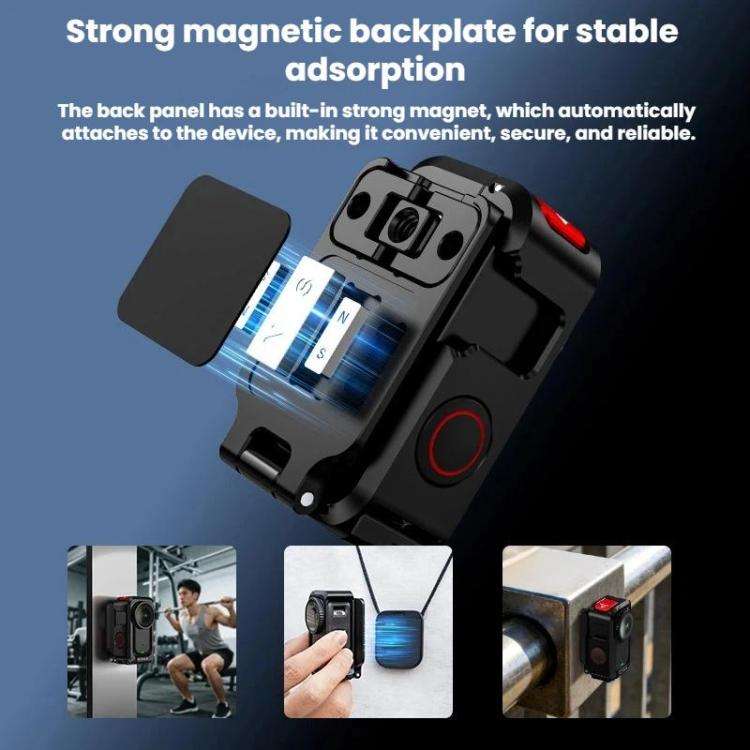 For DJI Osmo Nano Flymile Magnetic Expansion Bracket Metal Cage Protective Frame(Black)