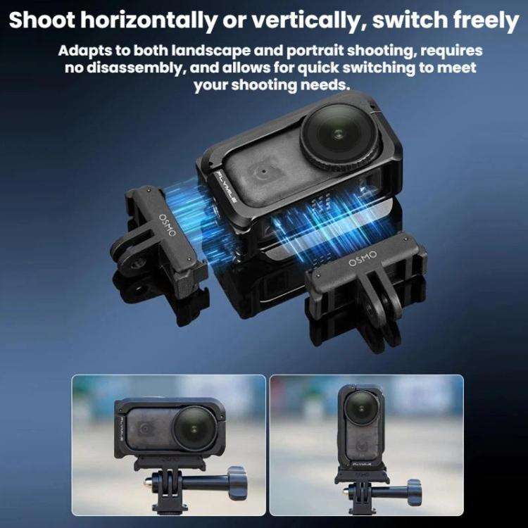 For DJI Osmo Nano Flymile Magnetic Expansion Bracket Metal Cage Protective Frame(Black)