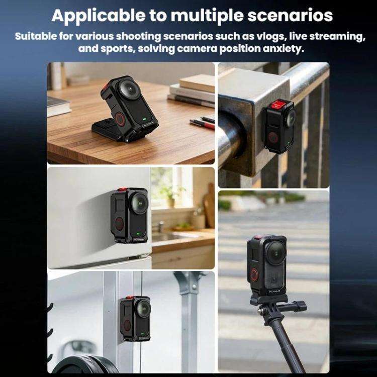 For DJI Osmo Nano Flymile Magnetic Expansion Bracket Metal Cage Protective Frame(Black)