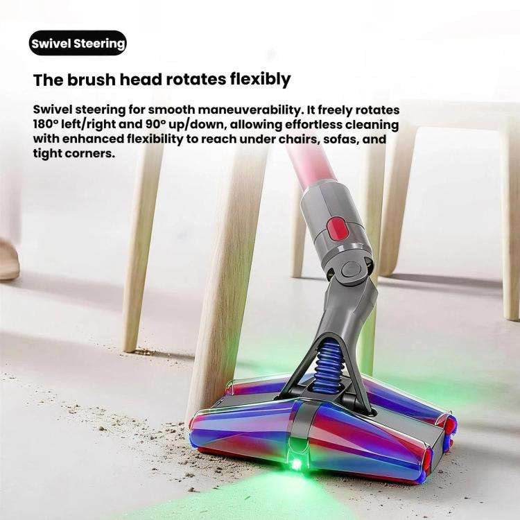 4-Conical Fluffy Roller Head For Dyson V7 V8 V10 V11 V15 with Dual-Side Green Laser Dust Illumina...
