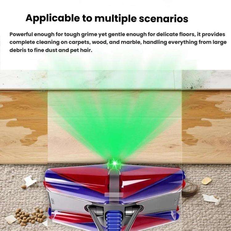 4-Conical Fluffy Roller Head For Dyson V7 V8 V10 V11 V15 with Dual-Side Green Laser Dust Illumina...