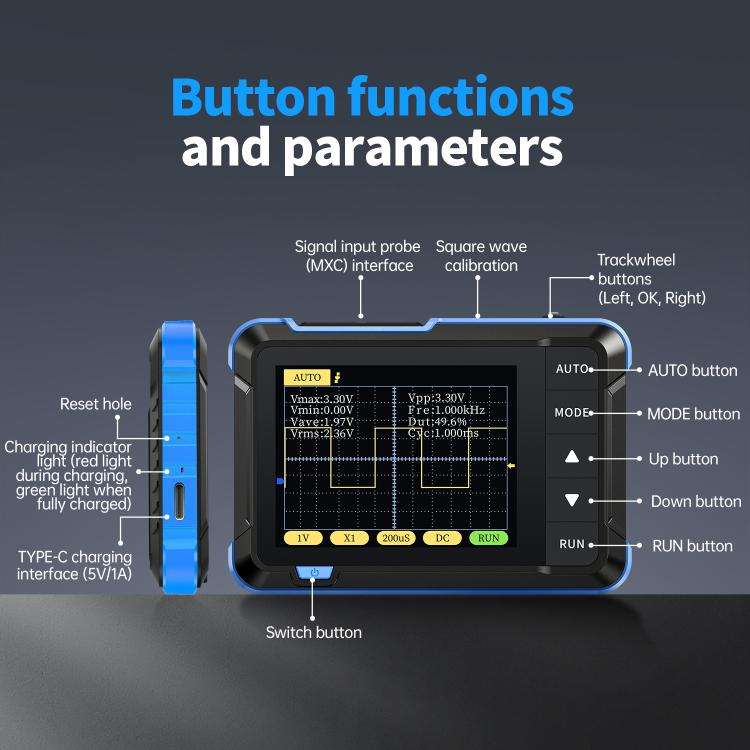 FNIRSI Handheld Small Digital Oscilloscope For Maintenance, Specification: Upgrade
