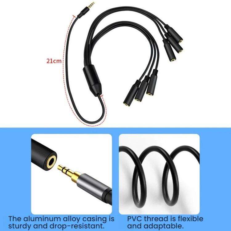 3.5mm Laptop Headphone AUX Adapter Cable, Specifications: 1 To 5