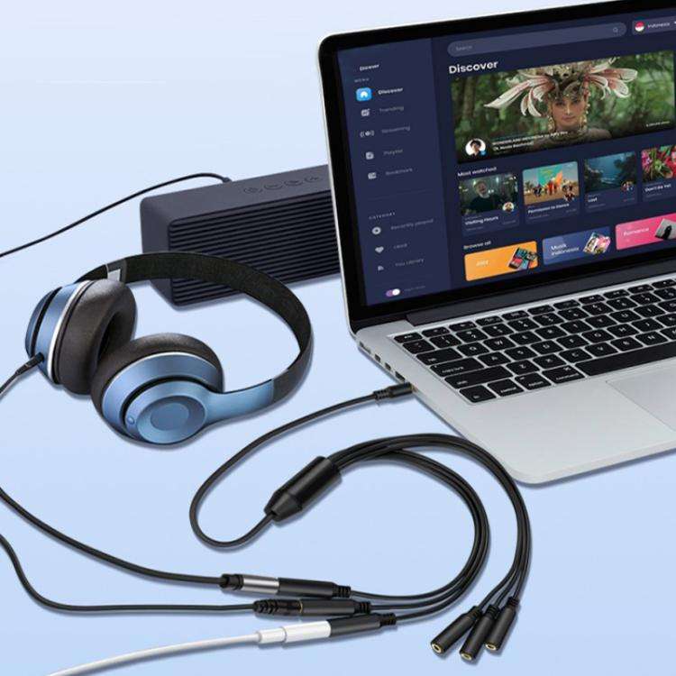 3.5mm Laptop Headphone AUX Adapter Cable, Specifications: 1 To 5