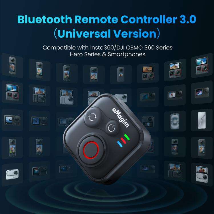 aMagisn Bluetooth Remote Controller 3.0 Universal Version For Insta360, GoPro Hero, Android/ios S...