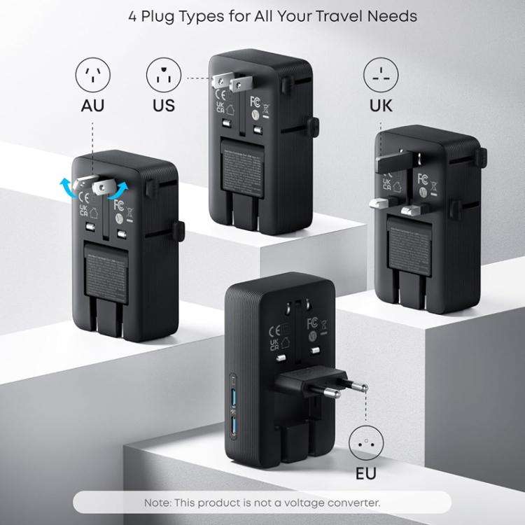 ANKER A9215 Multi-Country Adapter 20W Fast Charging PD Smart Distribution Universal Portable Char...