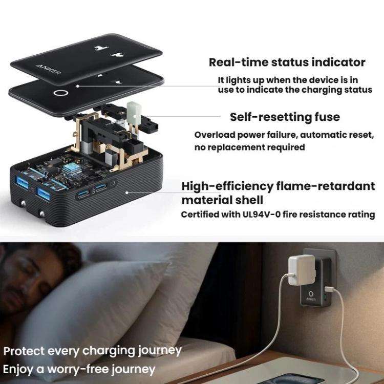 ANKER A9215 Multi-Country Adapter 20W Fast Charging PD Smart Distribution Universal Portable Char...