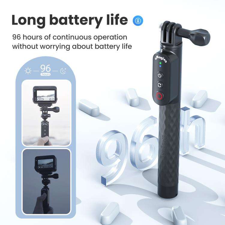 AMagisn Selfie Stick With Remote For Action Cameras & Smartphones, 5.1 Bluetooth, Extendable To 4...