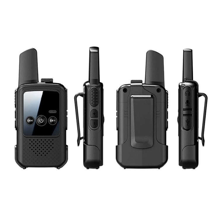 Mini Wireless Long Range Parent Child Walkie Talkie, Color: 2pcs Black(AU Plug)
