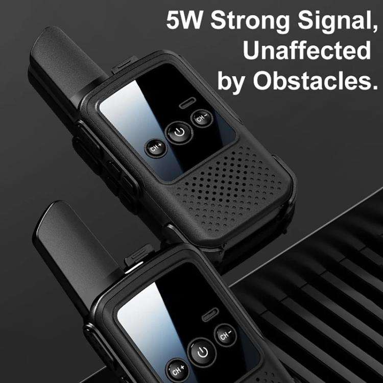 Mini Wireless Long Range Parent Child Walkie Talkie, Color: 2pcs Black(EU Plug)