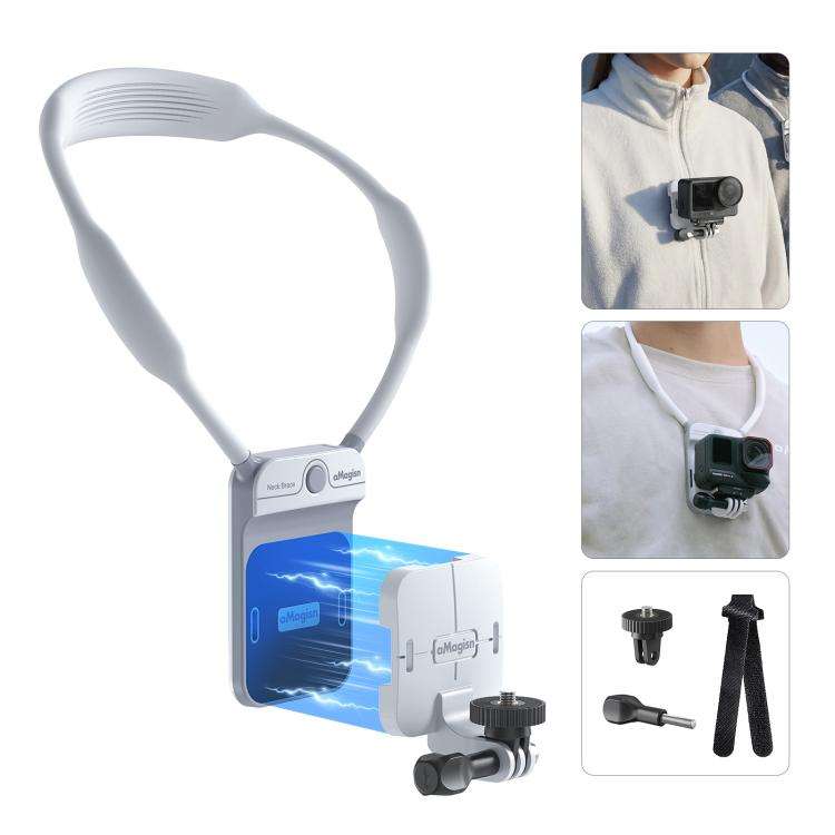 AMagisn Invisible Magnetic Neck Mount For First-Person View Vlogging Compatible With GoPro/Insta3...