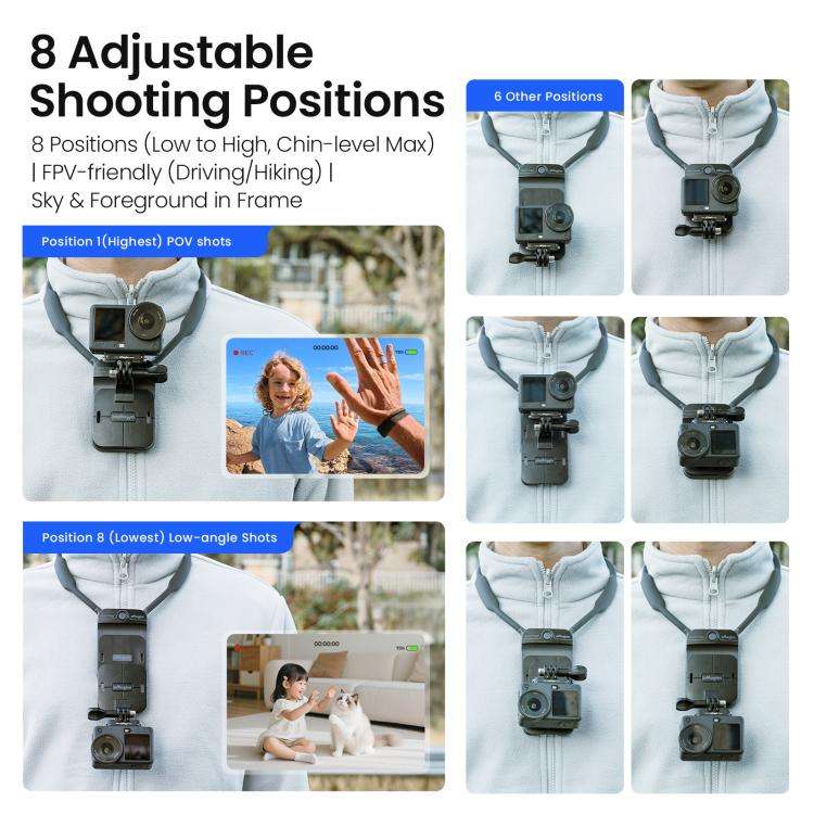 AMagisn Invisible Magnetic Neck Mount For First-Person View Vlogging Compatible With GoPro/Insta3...