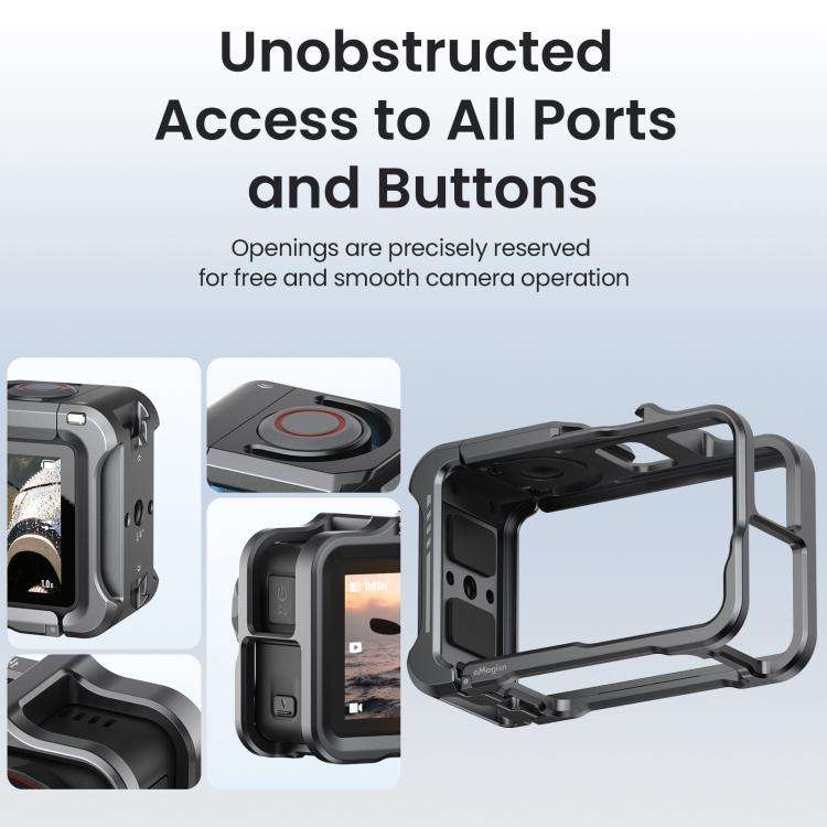 For DJI OSMO Action 5 Pro /4/3 aMagisn Metal Camera Cage2.0 Quick Release Protective Frame with S...