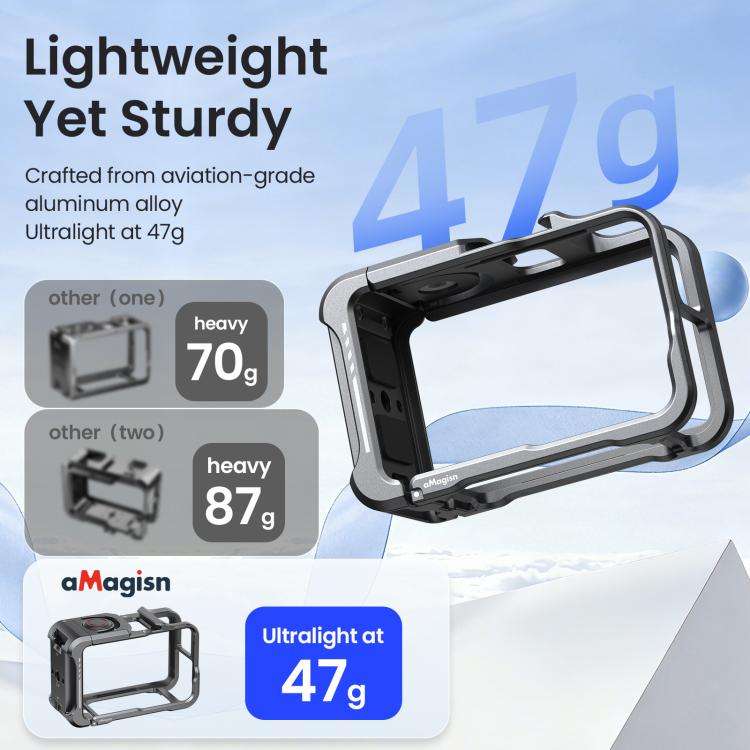 For DJI OSMO Action 5 Pro /4/3 aMagisn Metal Camera Cage2.0 Quick Release Protective Frame with S...