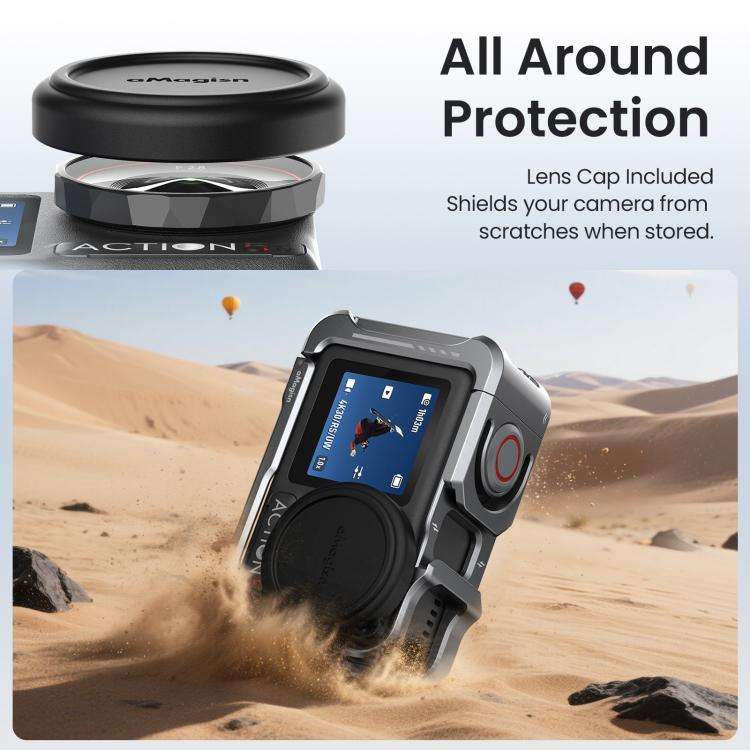For DJI OSMO Action 5 Pro /4/3 aMagisn Metal Camera Cage2.0 Quick Release Protective Frame with S...