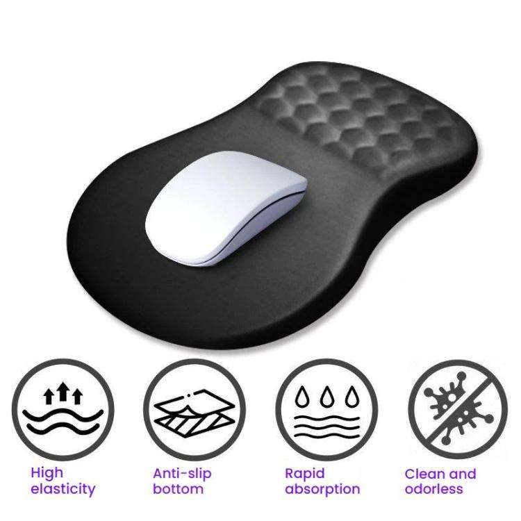 Ergonomic Silicone Mouse Pad with Wrist Rest for Gaming and Office Use(Black)