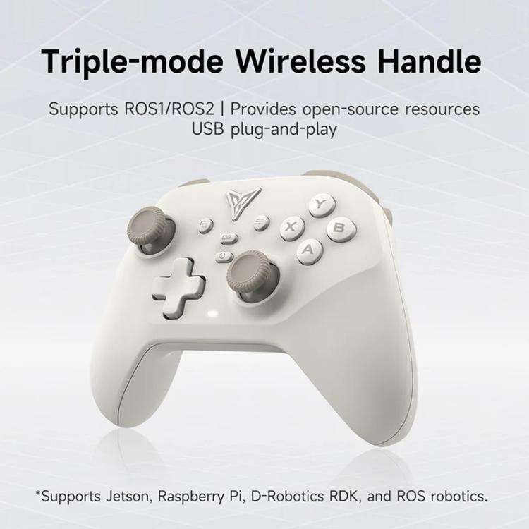 YAHBOOM Tri-Mode ROS Robot Controller Wireless Gamepad for Jetson, Raspberry Pi, Switch, PC(White)