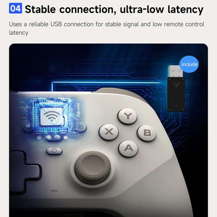 YAHBOOM Tri-Mode ROS Robot Controller Wireless Gamepad for Jetson, Raspberry Pi, Switch, PC(White)