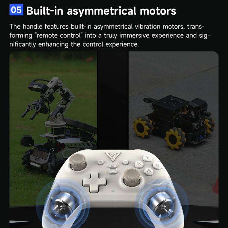 YAHBOOM Tri-Mode ROS Robot Controller Wireless Gamepad for Jetson, Raspberry Pi, Switch, PC(White)