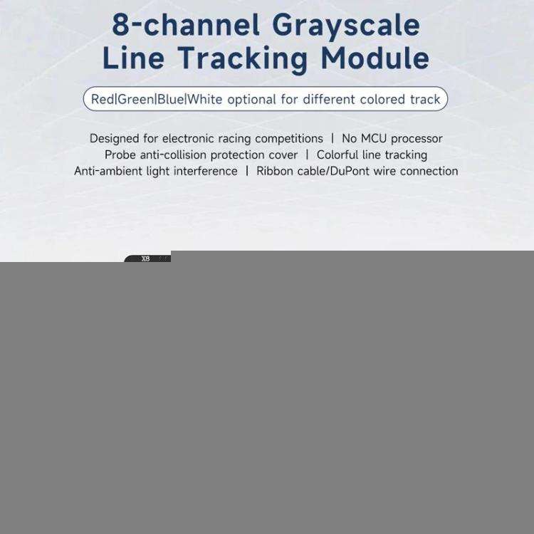 YAHBOOM 8-Channel Grayscale Line Tracking Sensor Module For Smart Car Robots(White Light)
