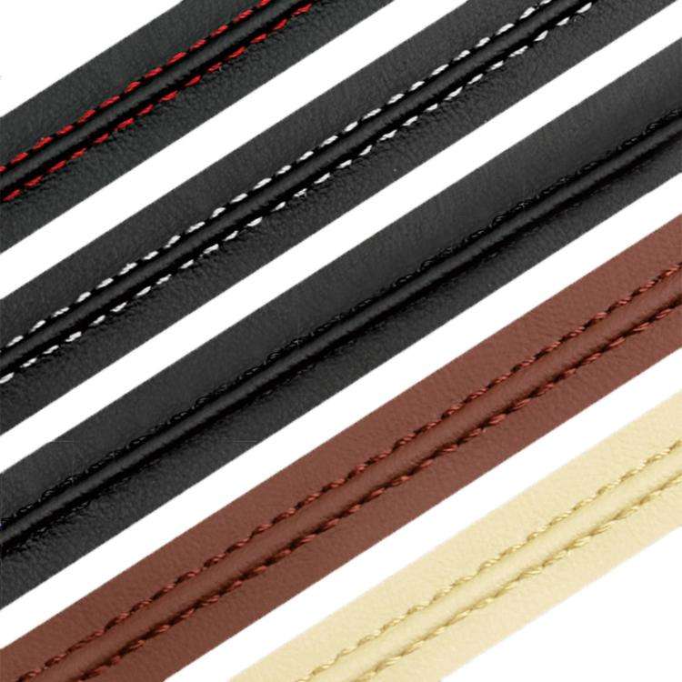 Car Door Center Console Gaps Leather Interior Trim Strips, Length: 6M(Black Red)