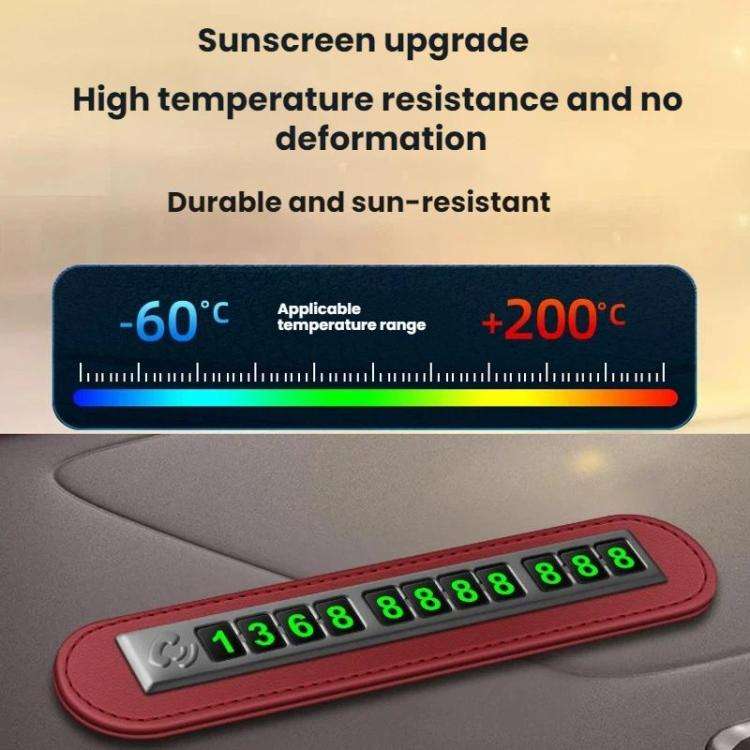 Cars Temporary Parking Phone Number Sign(Black)